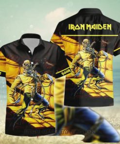 Personalized Iron Maiden Piece of Mind Short Sleeve Button Shirt