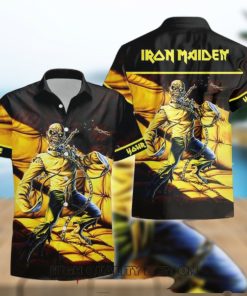 Personalized Iron Maiden Piece of Mind Short Sleeve Button Shirt