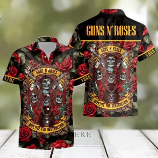 Personalized Rock Band Guns N’ Roses Appetite for Destruction Tropical All Over Printed Hawaiian Shirt and Beach Short