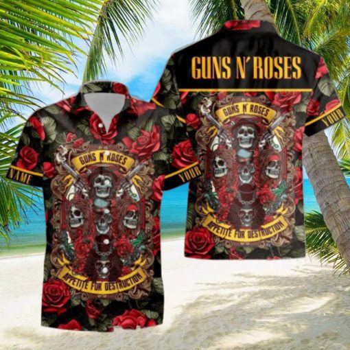 Personalized Rock Band Guns N’ Roses Appetite for Destruction Tropical All Over Printed Hawaiian Shirt and Beach Short