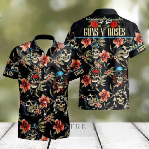 Personalized Rock Band Guns N’ Roses Tropical All Over Printed Hawaiian Shirt and Beach Short