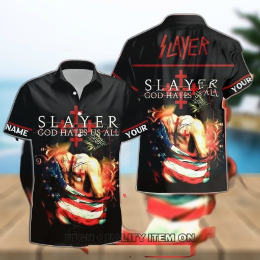 Personalized Slayer God Hates Us All Short Sleeve Hawaiian Shirt