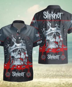 Personalized Slipknot Skull Crown Short Sleeve Hawaiian Shirt