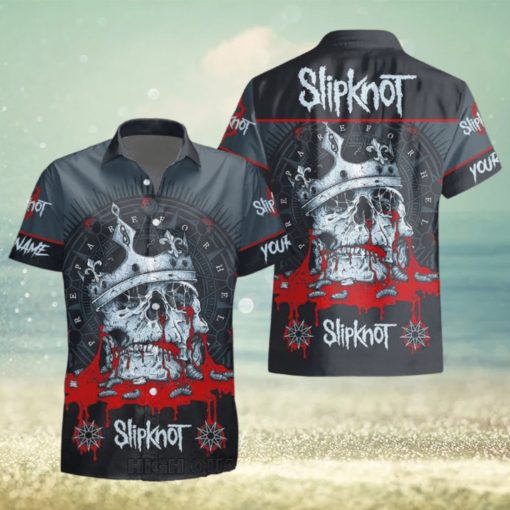 Personalized Slipknot Skull Crown Short Sleeve Hawaiian Shirt