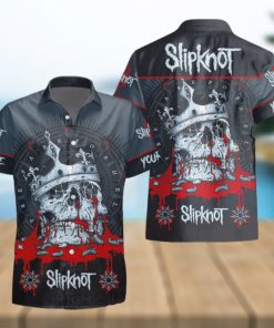 Personalized Slipknot Skull Crown Short Sleeve Hawaiian Shirt