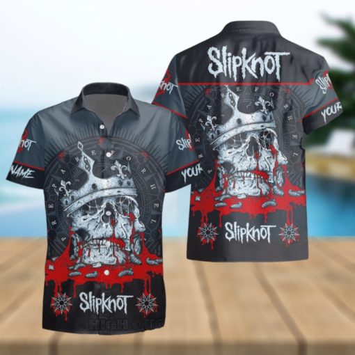 Personalized Slipknot Skull Crown Short Sleeve Hawaiian Shirt