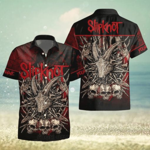 Personalized Slipknot Skull Goat Short Sleeve Hawaiian Shirt