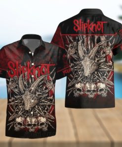 Personalized Slipknot Skull Goat Short Sleeve Hawaiian Shirt