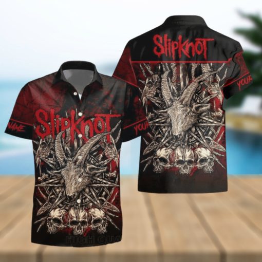 Personalized Slipknot Skull Goat Short Sleeve Hawaiian Shirt