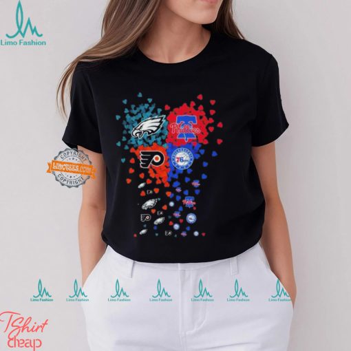 Philadelphia City 4 Teams Sports Tiny Hearts Logo 2024 Unisex T Shirt