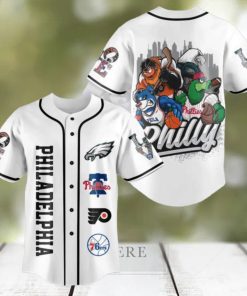 Philadelphia Sport Teams Eagles Phillies Flyers 76ers Baseball Jersey