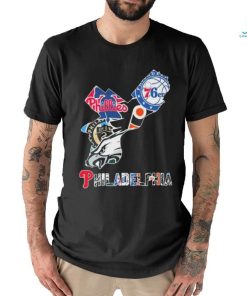 Philadelphia Sports Teams Philadelphia 76ers Philadelphia Phillies Philadelphia Flyers Philadelphia Union and Philadelphia Eagles map shirt