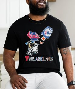 Philadelphia Sports Teams Philadelphia 76ers Philadelphia Phillies Philadelphia Flyers Philadelphia Union and Philadelphia Eagles map shirt