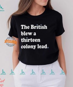 Phillies fan wearing the british blew a thirteen colony lead shirt