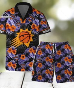 Phoenix Suns NBA Team Logo Floral Leaf Pattern Hawaiian Set