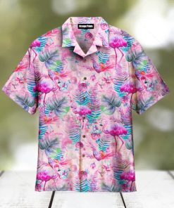 Pink Flamingo Tropical Aloha Hawaiian Shirts For Men For Women