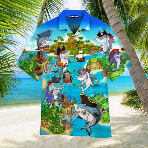 Pirates Shark In Summer Aloha Hawaiian Shirts For Men For Women