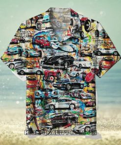 Porsche Vintage Draw Short Sleeve Hawaiian Shirt