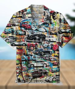 Porsche Vintage Draw Short Sleeve Hawaiian Shirt