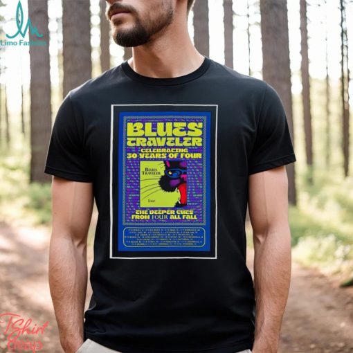 Poster blues traveler celeb 30 years of four tour 2024 shirt