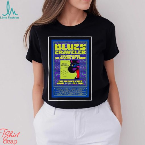 Poster blues traveler celeb 30 years of four tour 2024 shirt