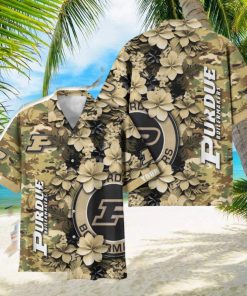 Purdue Boilermakers Custom Name Personalized Camo Flower Pattern Hawaiian Shirt