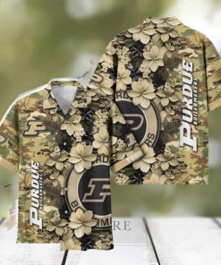 Purdue Boilermakers Custom Name Personalized Camo Flower Pattern Hawaiian Shirt