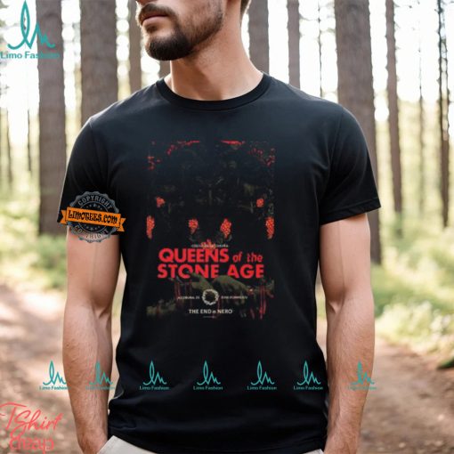 Queens Of The Stone Age Coliseum Da Coruna The End Is Nero Poster In A Coruna ES On XVIII VI MMXXIV Vintage T Shirt