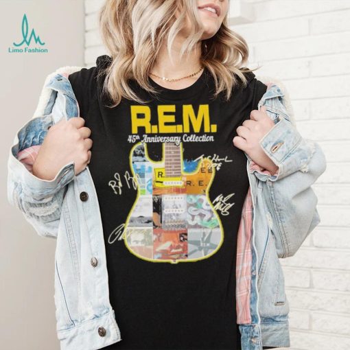 R.E.M band 45th anniversary collection guitar signatures shirt