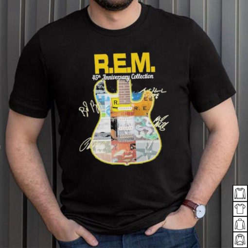 R.E.M band 45th anniversary collection guitar signatures shirt