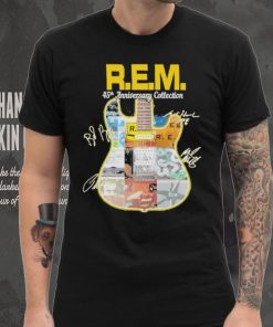 R.E.M band 45th anniversary collection guitar signatures shirt