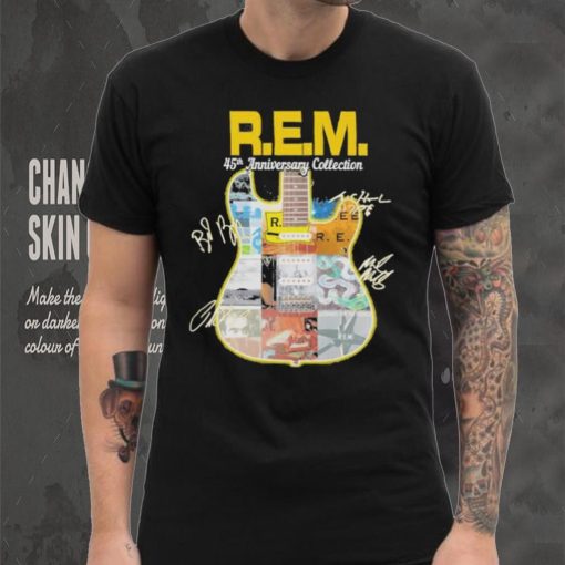 R.E.M band 45th anniversary collection guitar signatures shirt