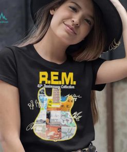 R.E.M band 45th anniversary collection guitar signatures shirt