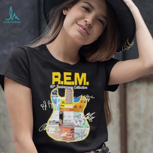 R.E.M band 45th anniversary collection guitar signatures shirt