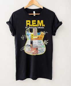 R.E.M band 45th anniversary collection guitar signatures shirt