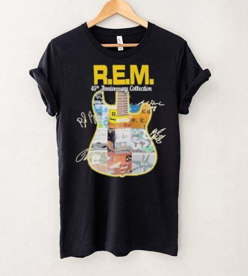 R.E.M band 45th anniversary collection guitar signatures shirt