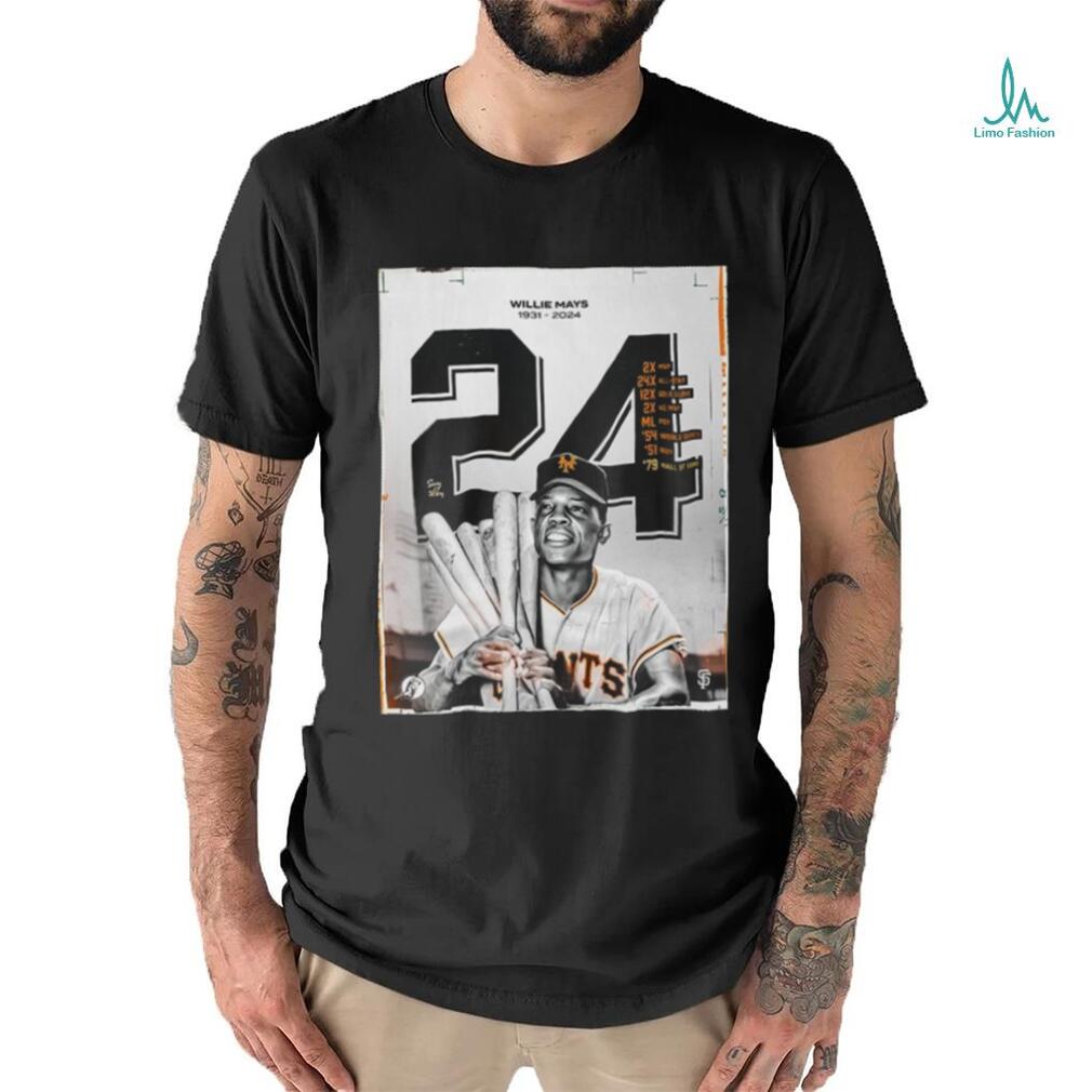 RIP Willie Mays 1931 2024 Thank You For Everything Shirt RIP Willie Mays 1931 2024 Thank You For Everything Shirt