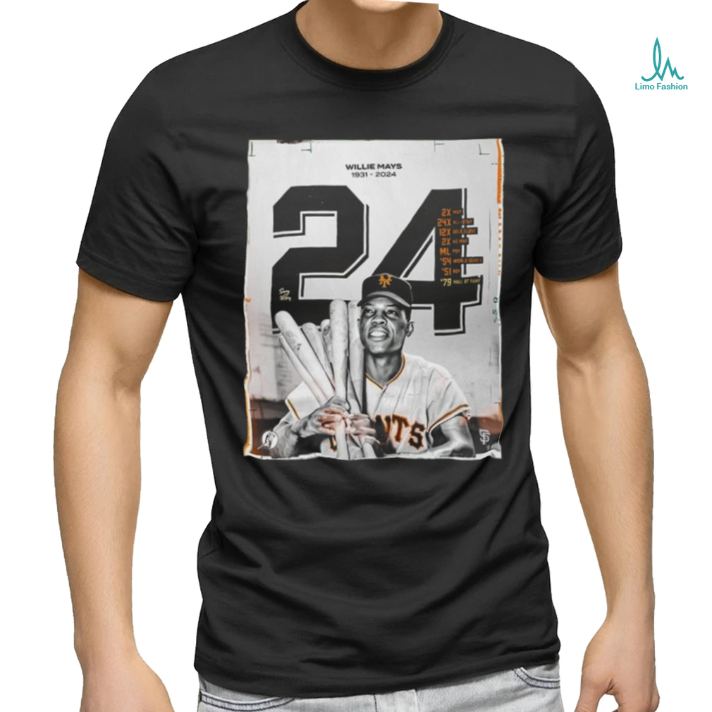 RIP Willie Mays 1931 2024 Thank You For Everything Shirt RIP Willie Mays 1931 2024 Thank You For Everything Shirt
