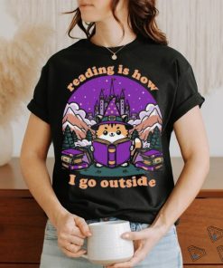 Reading Is How I Go Outside Magical Journey Cat Shirt