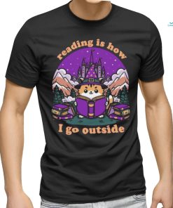 Reading Is How I Go Outside Magical Journey Cat Shirt