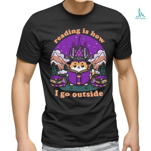 Reading Is How I Go Outside Magical Journey Cat Shirt