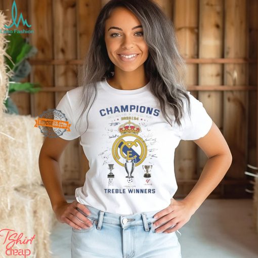 Real Madrid Champions Leagues La Liga Supercopa Treble Winner T Shirt