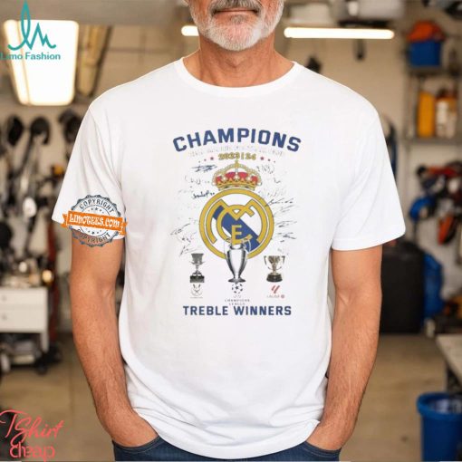 Real Madrid Champions Leagues La Liga Supercopa Treble Winner T Shirt