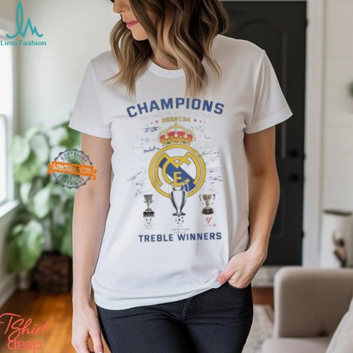 Real Madrid Champions Leagues La Liga Supercopa Treble Winner T Shirt