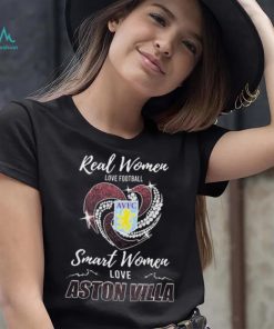 Real Women Love Football Smart Women Love Aston Villa Heart Diamond shirt
