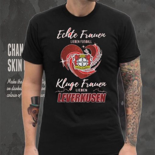 Real Women Love Football Smart Women Love Bayer Leverkusen Heart Diamond shirt