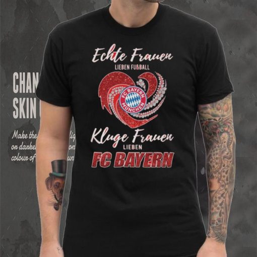 Real Women Love Football Smart Women Love Bayern Munich Heart Diamond shirt