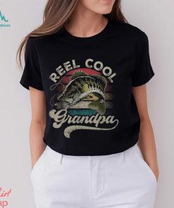 Reel Cool Grandpa Fishing Vintage Retro Father's Day Dad Men's T shirt