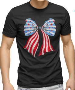 Retro American Flag Coquette Bow Patriotic 4Th Of July Women Women T shirt