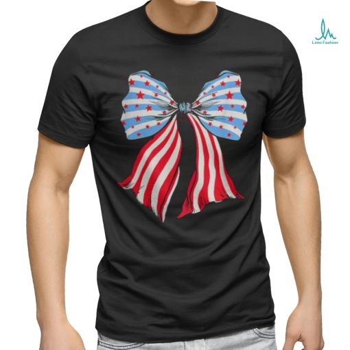 Retro American Flag Coquette Bow Patriotic 4Th Of July Women Women T shirt